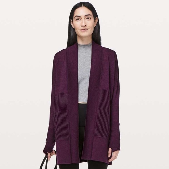 Lululemon Merino Wool Sit In Lotus Wrap II in Heathered Plum - Picture 1 of 14